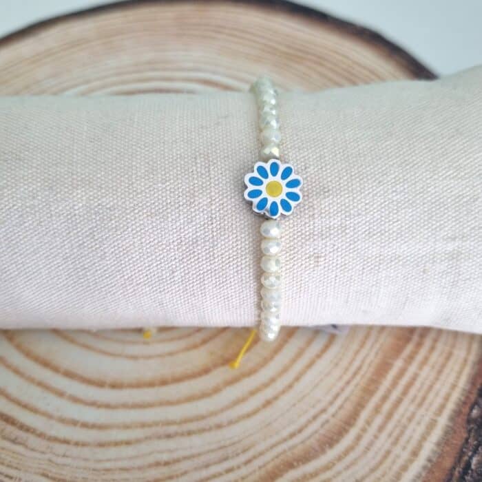 Β77 Βραχιόλι με ατσάλινο λουλούδι - Image 1