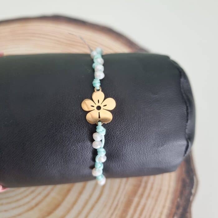 Βραχιόλι με ατσάλινο λουλούδι - Image 1