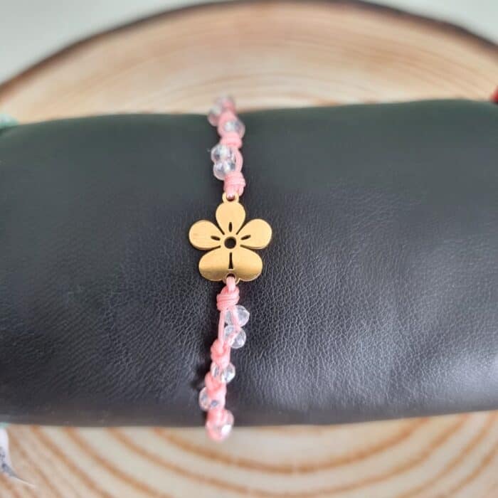 Βραχιόλι με ατσάλινο λουλούδι - Image 4