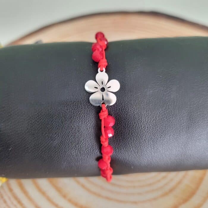 Βραχιόλι με ατσάλινο λουλούδι - Image 3