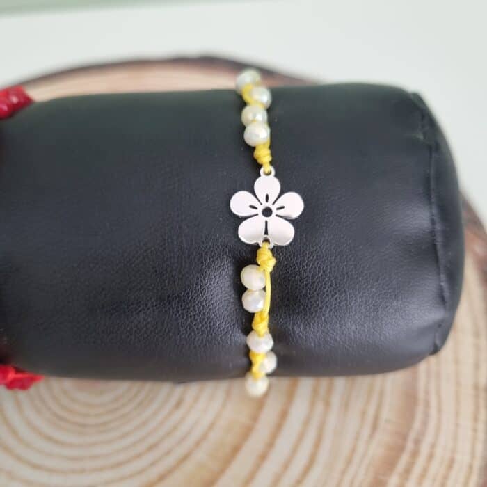 Βραχιόλι με ατσάλινο λουλούδι - Image 2