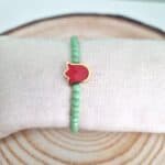Βραχιόλι με κόκκινη τουλίπα από ατσάλι - Image 2